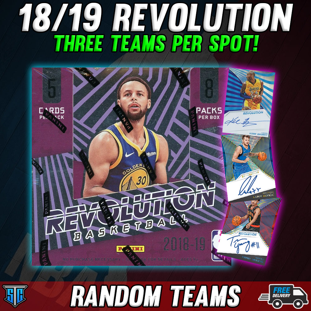 Break 1371 - NBA - 18/19 Revolution Hobby - Three Teams Per Spot!