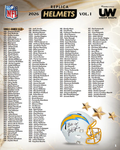 Break 2094 - NFL - Under Wraps Signed Helmet - BUY ONE, GET TWO FREE!