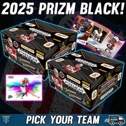 Break 1543 - NFL - 2025 Prizm Black Double - PICK YOUR TEAM