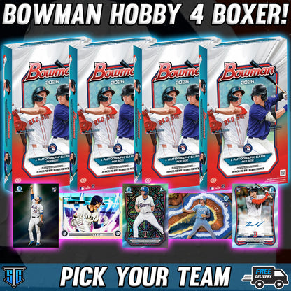 Break 1841 - MLB - 2026 Bowman Hobby 4 Boxer! - PICK YOUR TEAM