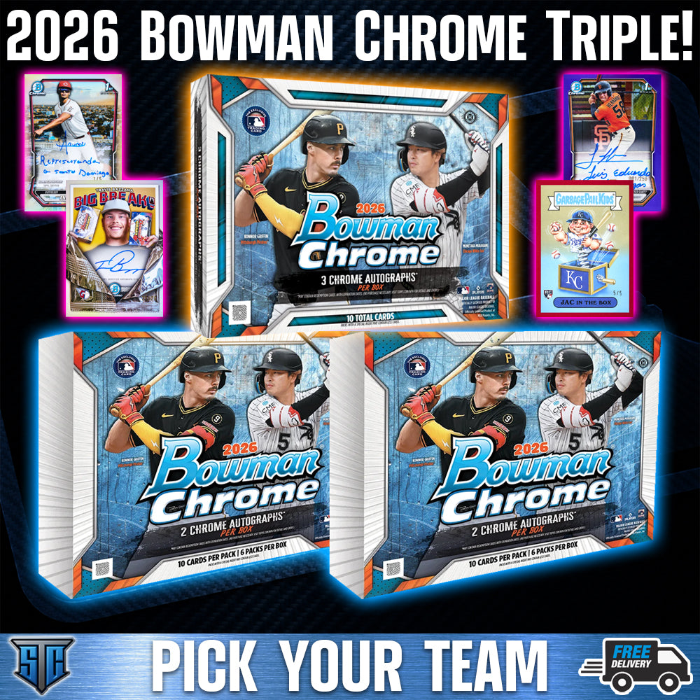 Break 2095- MLB - 2026 Bowman Chrome Triple! - PICK YOUR TEAM