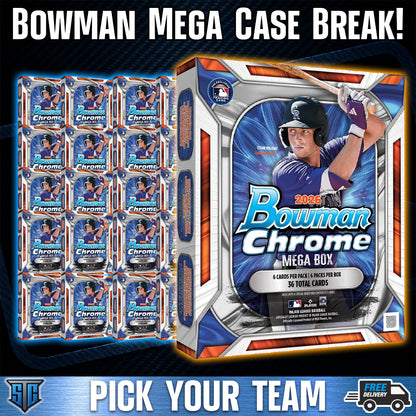 Break 2133 - MLB - *NEW RELEASE* Bowman Chrome Mega FULL CASE! - PICK YOUR TEAM