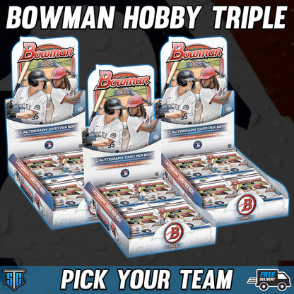 Break 631 - MLB - 2025 Bowman Hobby Triple! - PICK YOUR TEAM