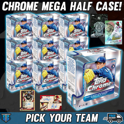 Break 884 - MLB - Topps Chrome Mega Half Case - PICK YOUR TEAM