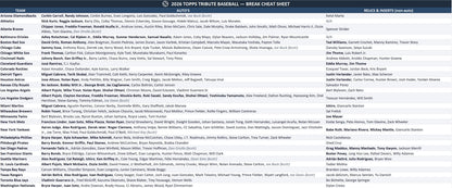 Break 1951 - MLB - 2026 Topps Tribute CASE BREAK! - PICK YOUR TEAM