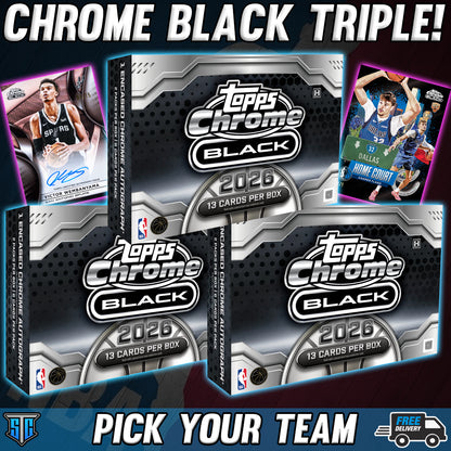 Break 2057 - NBA - 25/26 Chrome Black RELEASE DAY Triple - PICK YOUR TEAM