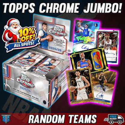 Break 1261 - NBA - Topps Chrome JUMBO - Three Teams Per Spot!