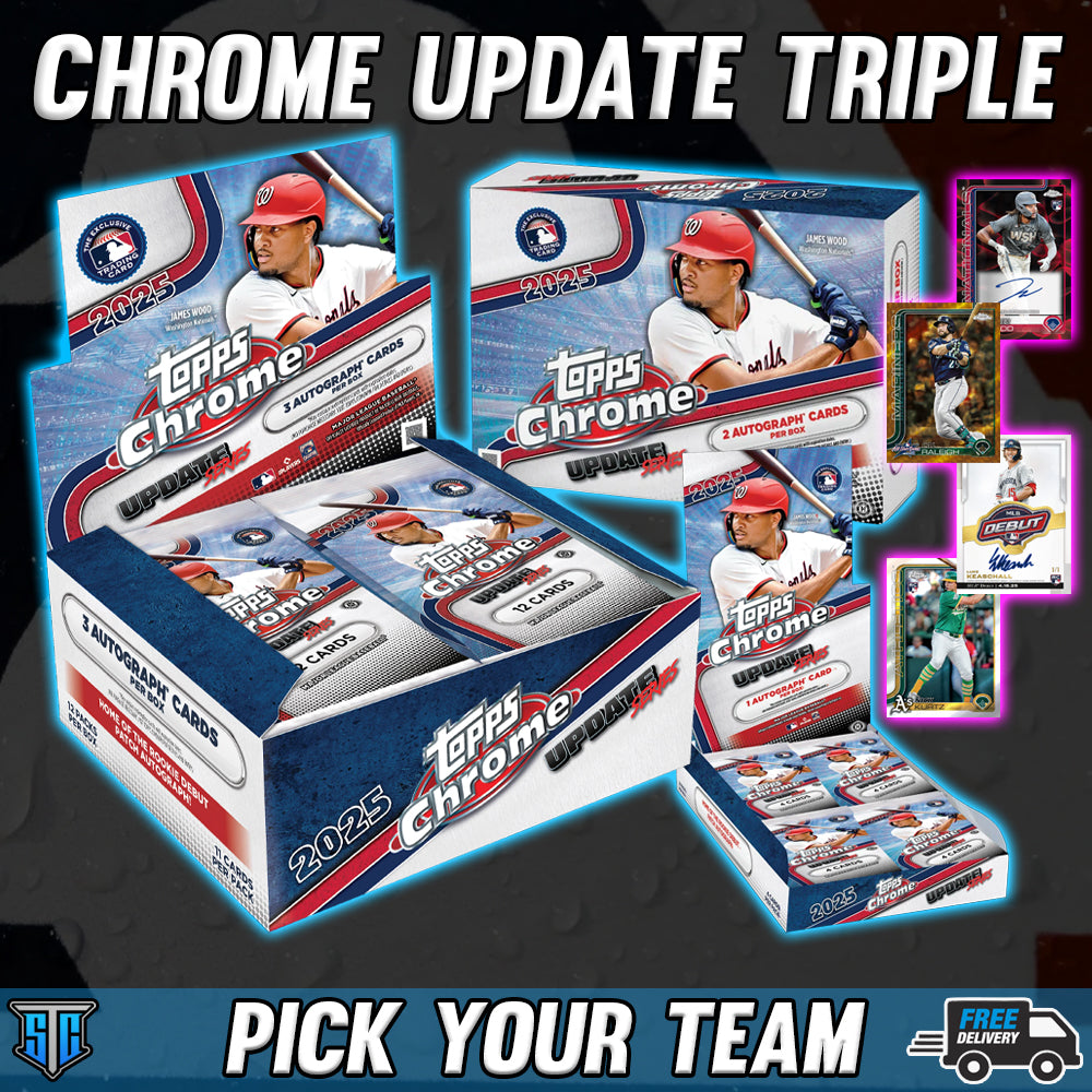Break 1658 - MLB - 2025 Topps Chrome Update Triple Play - PICK YOUR TEAM