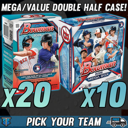 Break 1762 - MLB - 2026 Bowman Mega/Value Double Half Case! - PICK YOUR TEAM