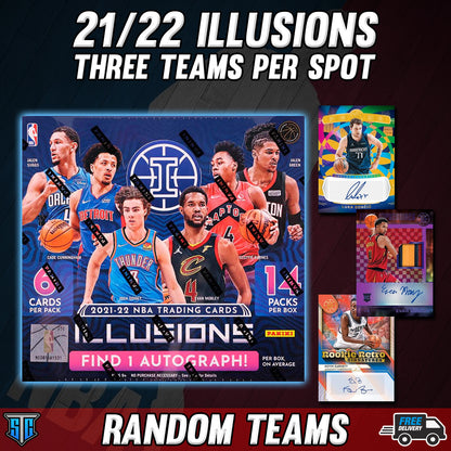 Break 158 - NBA - 21/22 Illusions Hobby - Three Teams Per Spot!