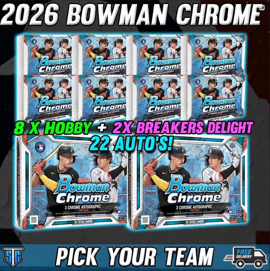 Break 2091- MLB - *NEW RELEASE* 2026 Bowman Chrome Combo! - PICK YOUR TEAM
