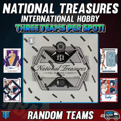 Break 1214 - NBA - National Treasures Int. Hobby - THREE TEAMS PER SPOT!