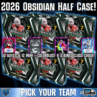 Break 2209 - NFL - Obsidian HALF CASE - PICK YOUR TEAM
