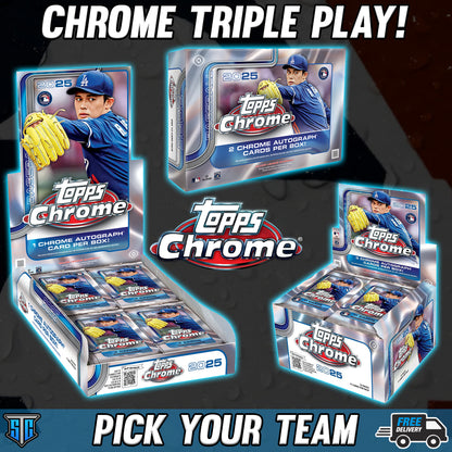Break 838 - MLB - Chrome Triple Play - PICK YOUR TEAM